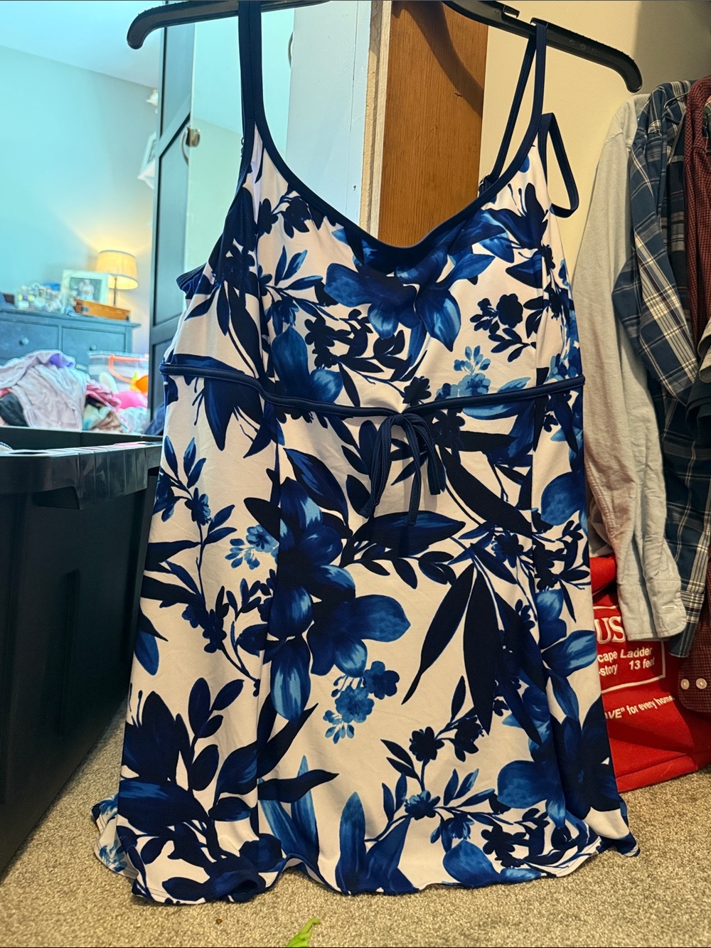 Blue Floral Size 18 Swim Dress- NWOT never worn!